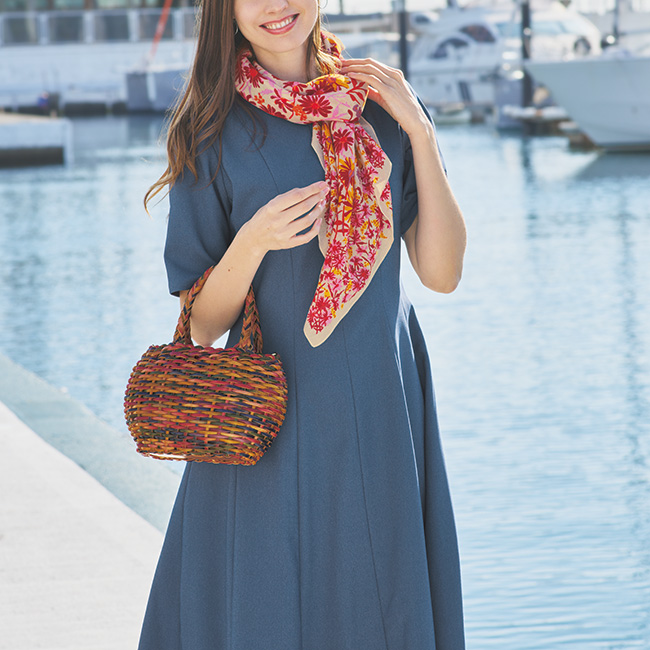 手染めレザーの2ウェイメッシュバッグ