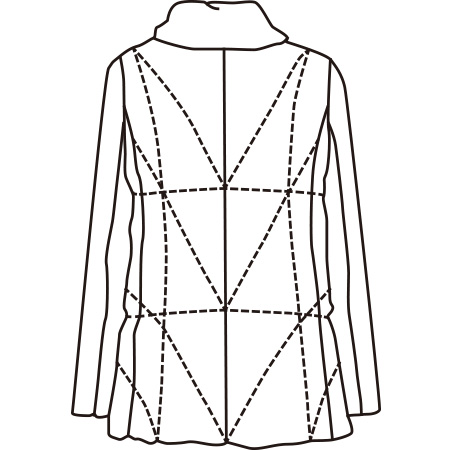 千鳥柄風プリントダウンコート