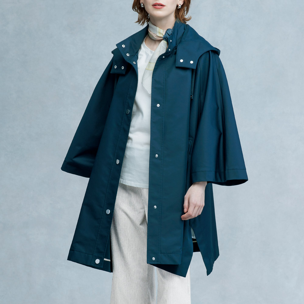 コットン混デザインコート