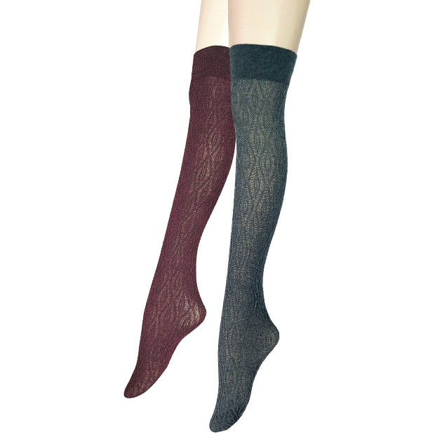 カシミヤ混オーバーニー／2色セット