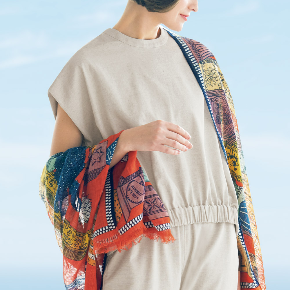 コットンリネン混プルオーバー