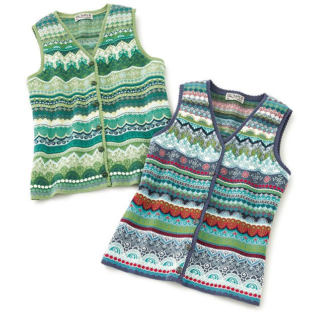 ジャカードニットベスト／当社限定