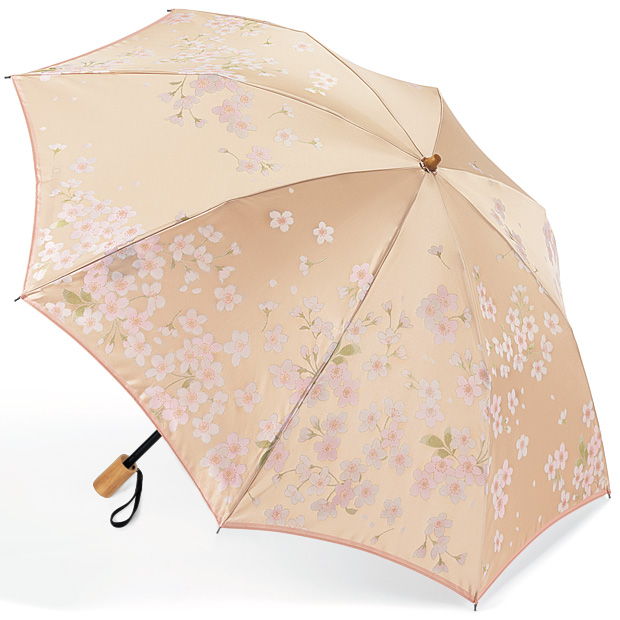 甲州織の折りたたみ晴雨兼用傘／桜