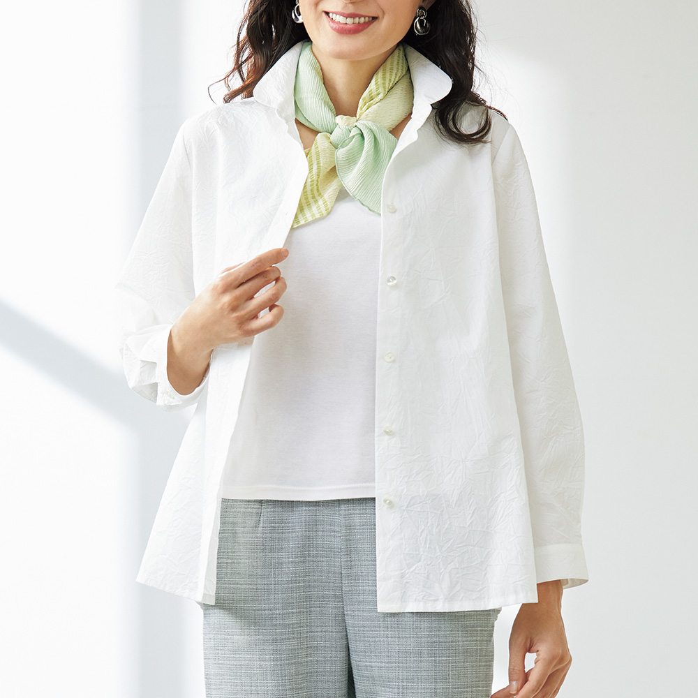 綿ワッシャー・べーシックシャツ