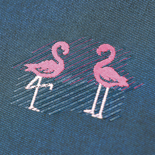 ギザコットンジャカードシャツ／フラミンゴ