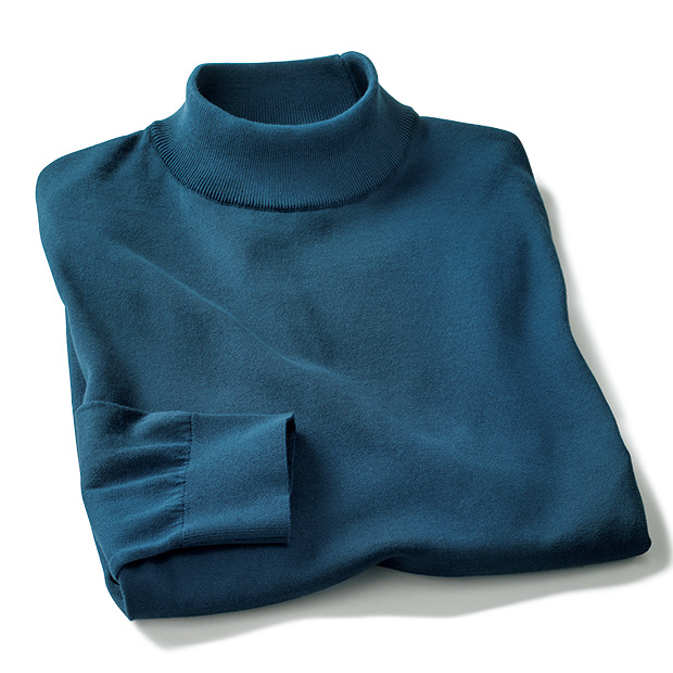 シーアイランドコットン･長袖モックネックニット