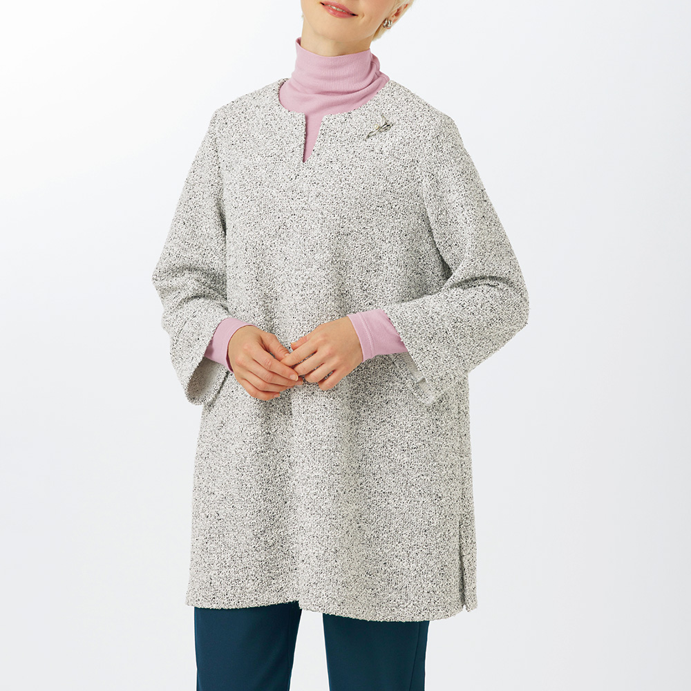 ツイード調ジャージーチュニック