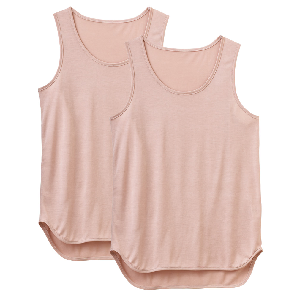 シルク100％タンクトップ／2枚組