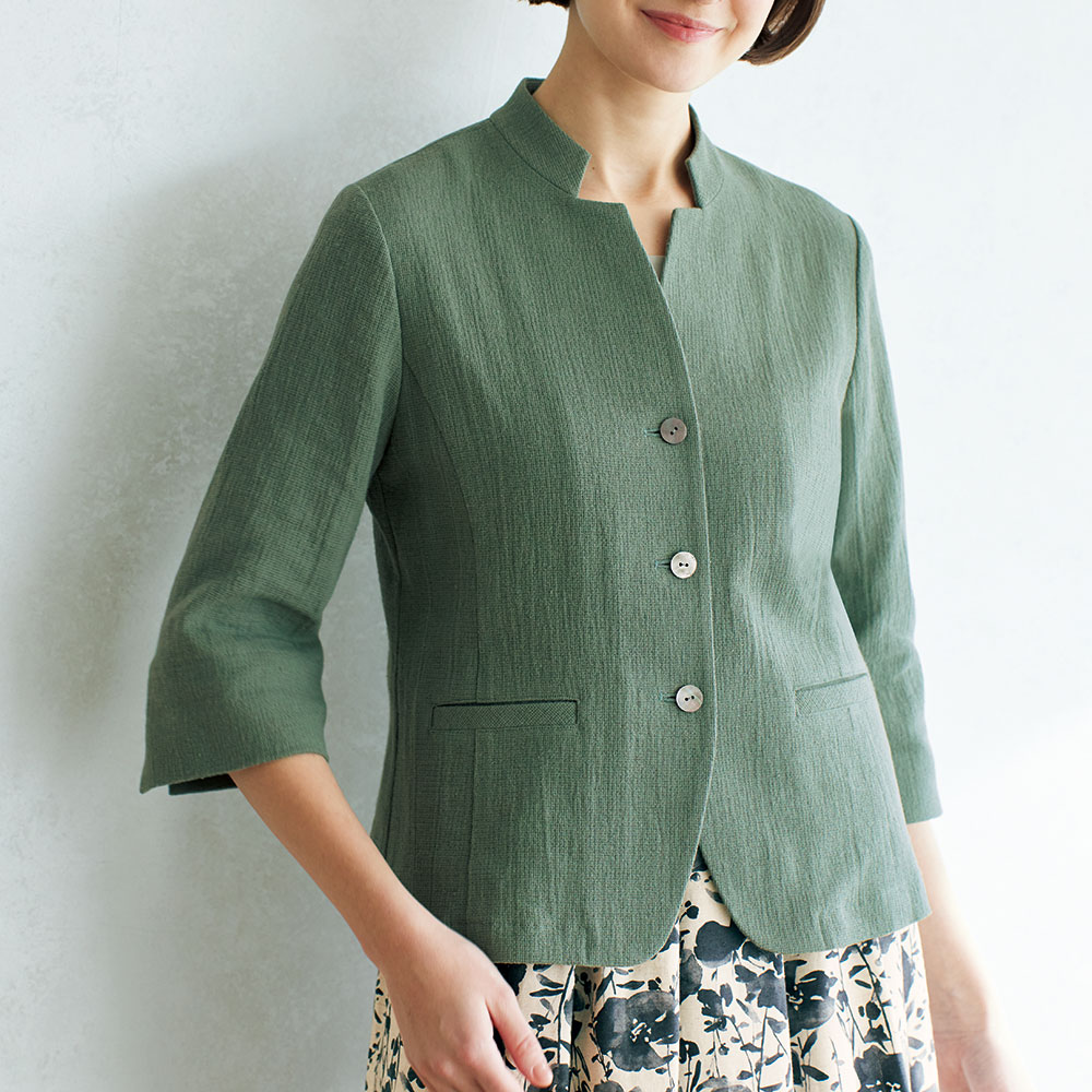 リネンコットンワッシャージャケット