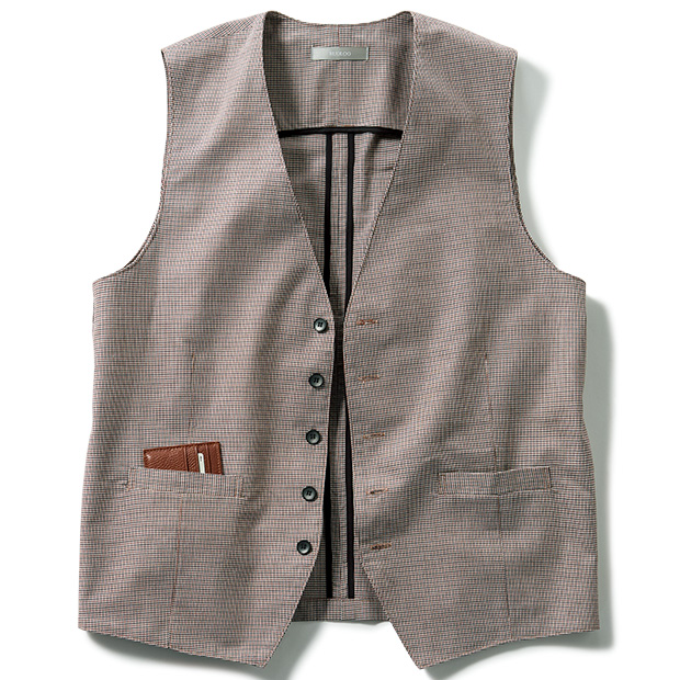 洗えるシルク混ベスト