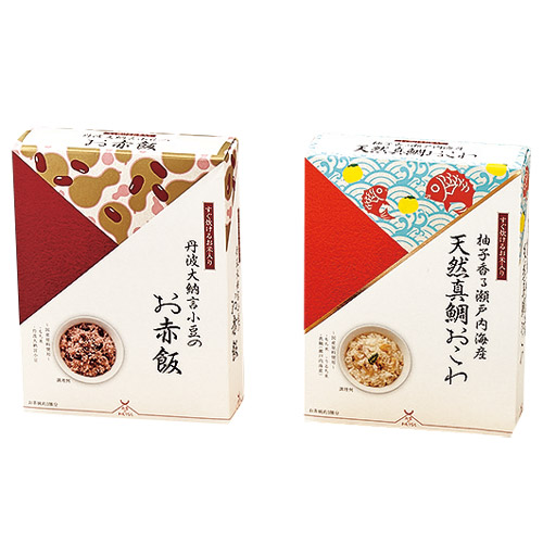 丹波大納言小豆のお赤飯と天然真鯛のおこわ
