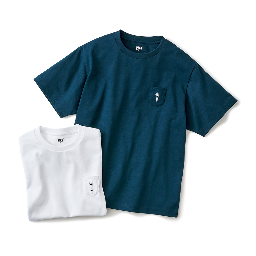 ちびポケット付き刺しゅうTシャツ
