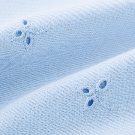 コットン七分袖Tシャツ／穴三つ葉