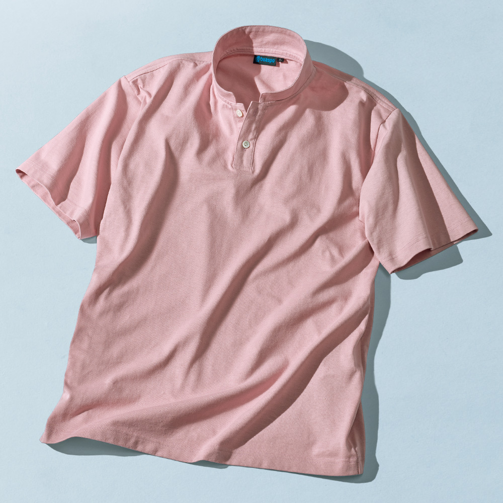 大人のスタンドカラーTシャツ