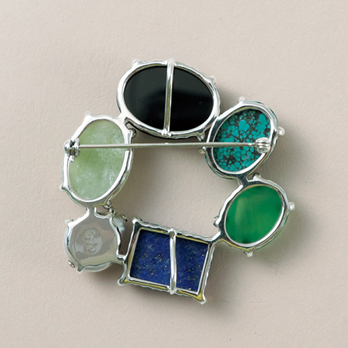 カラーストーンブローチ／ペンダント兼用