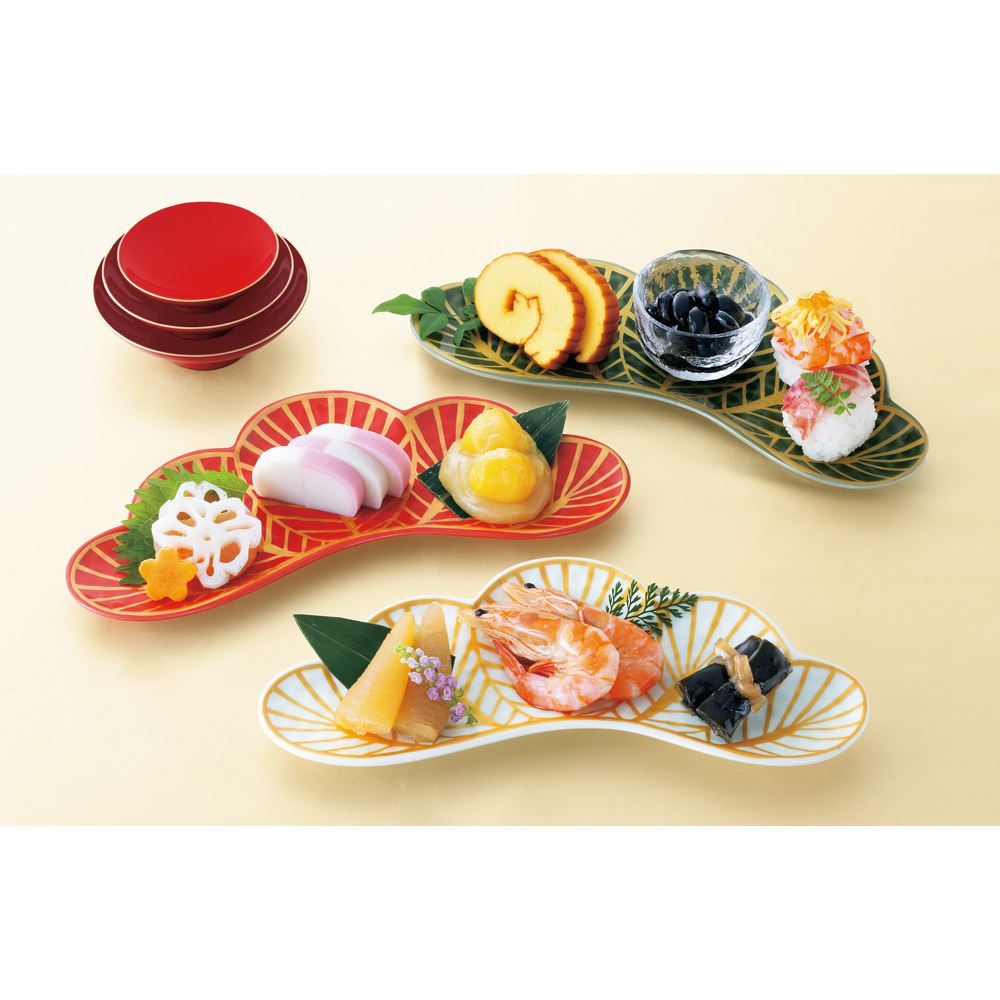 松葉形前菜皿3色セット