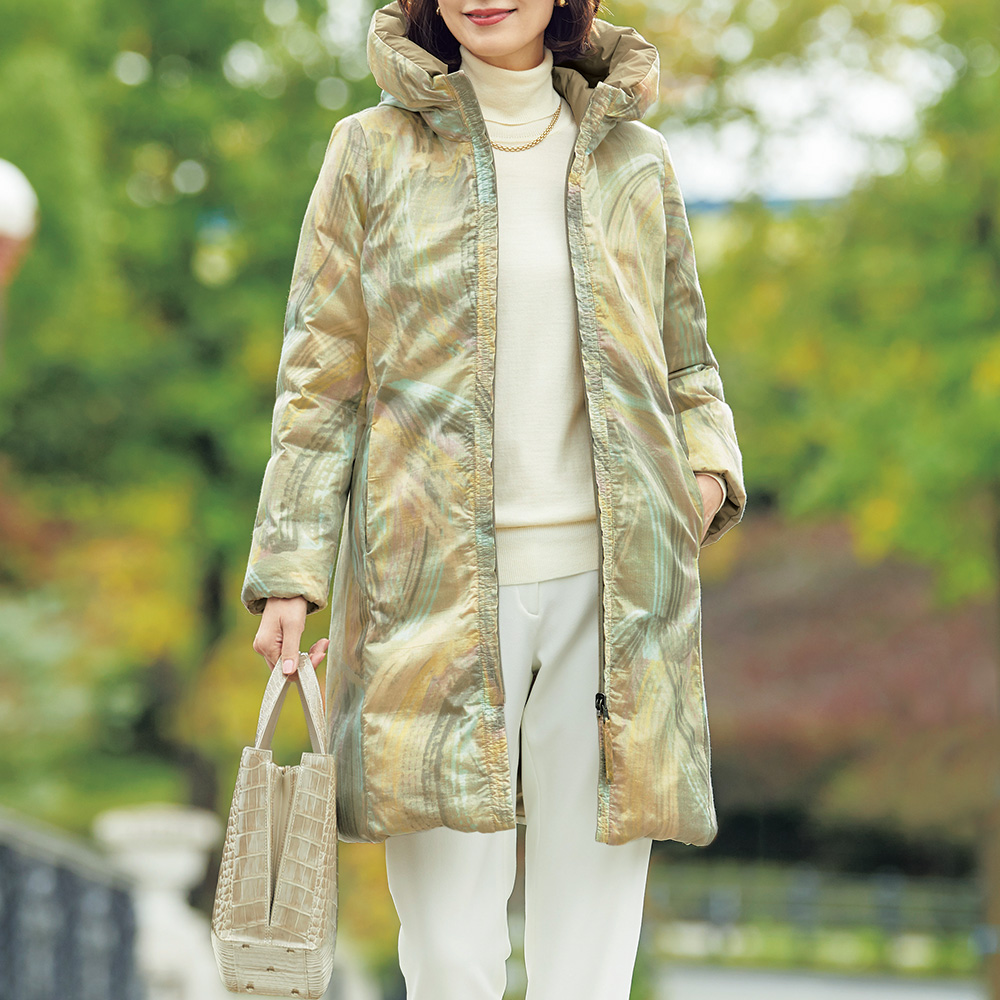 ハコフデ染め･リバーシブルダウンコート