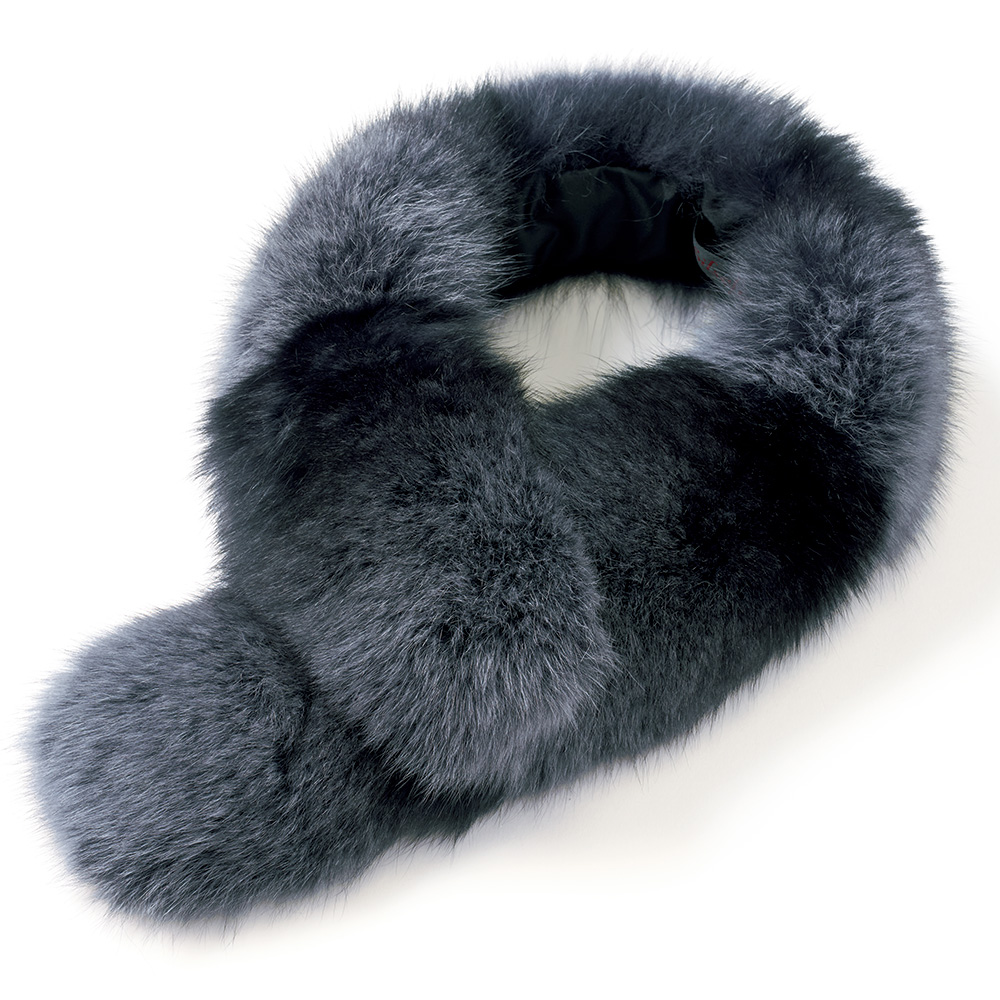 カラーミックスフォックスファーマフラー／クリップ付き