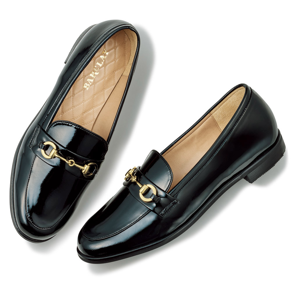 晴雨兼用エナメルビットローファー