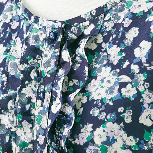 銀座花菱 フラワープリントワンピース ライトアップオンラインストア