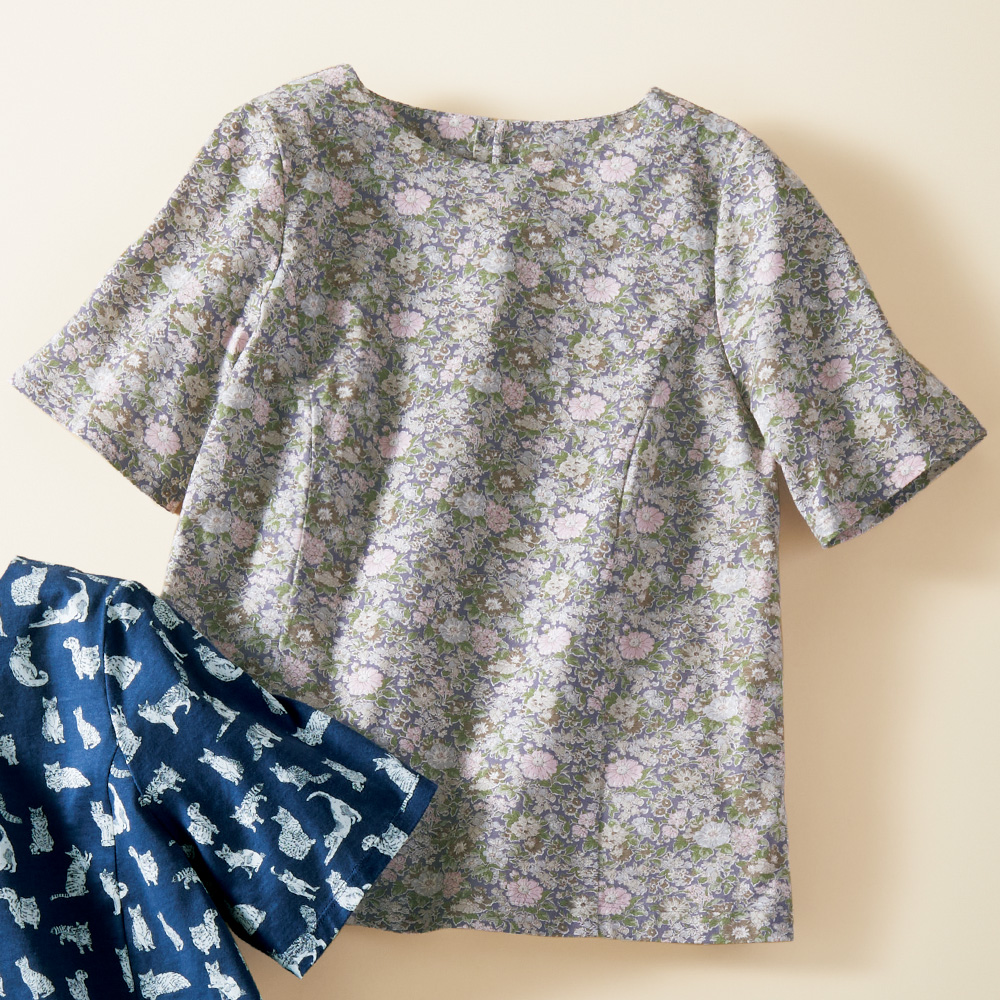 リバティプリントジャージーTシャツ／フローラル