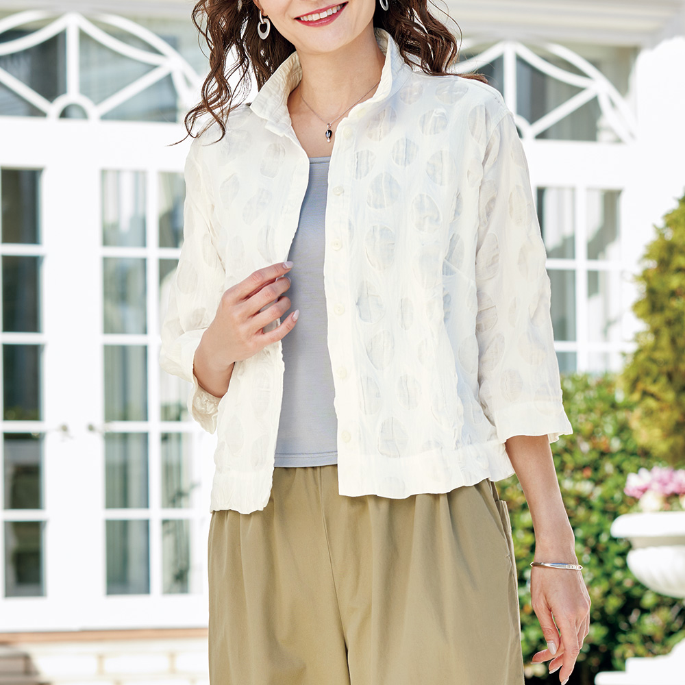 塩縮ガーゼブラウス