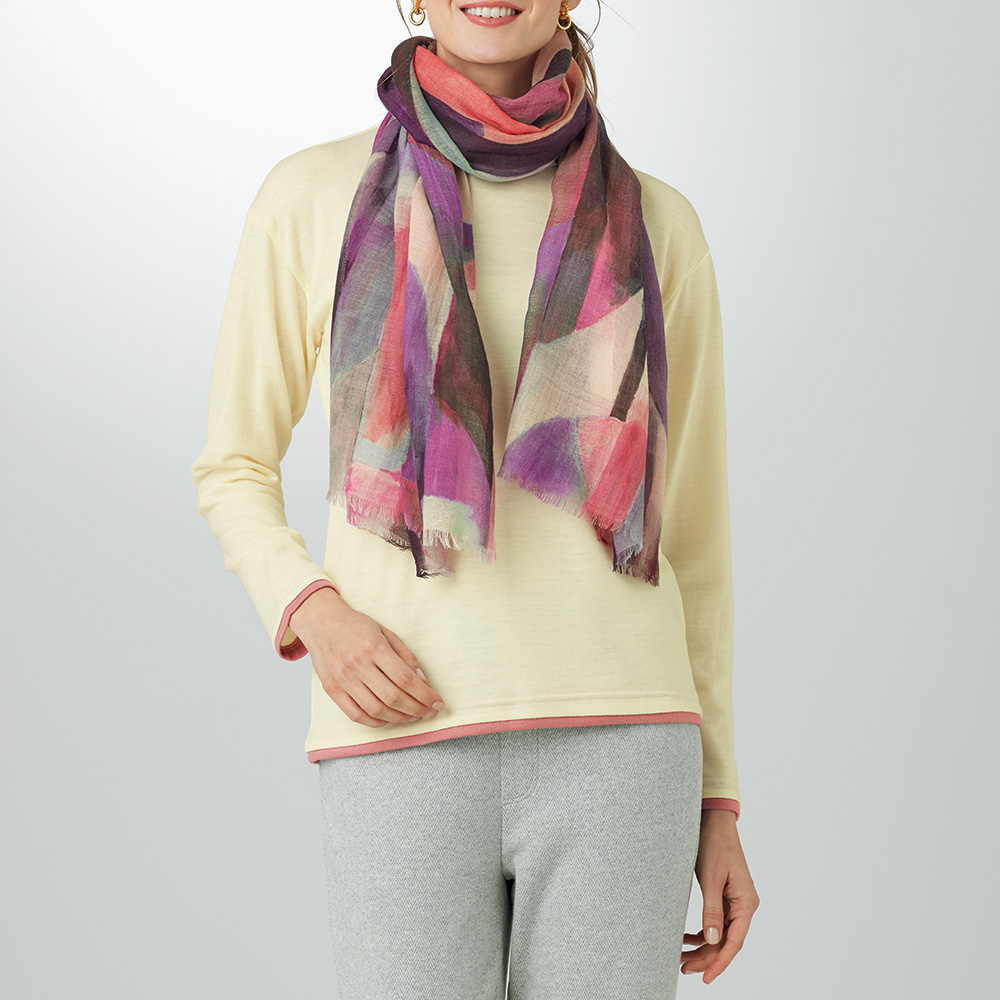 重ね着風洗えるウールプルオーバー