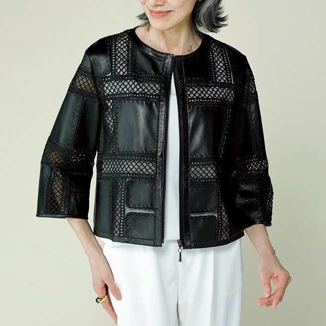 レース使いのラムレザージャケット