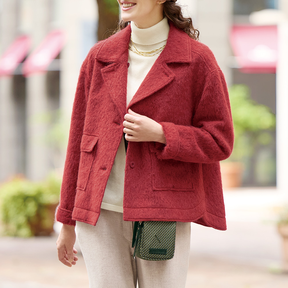 アルパカ混･エアリージャケット