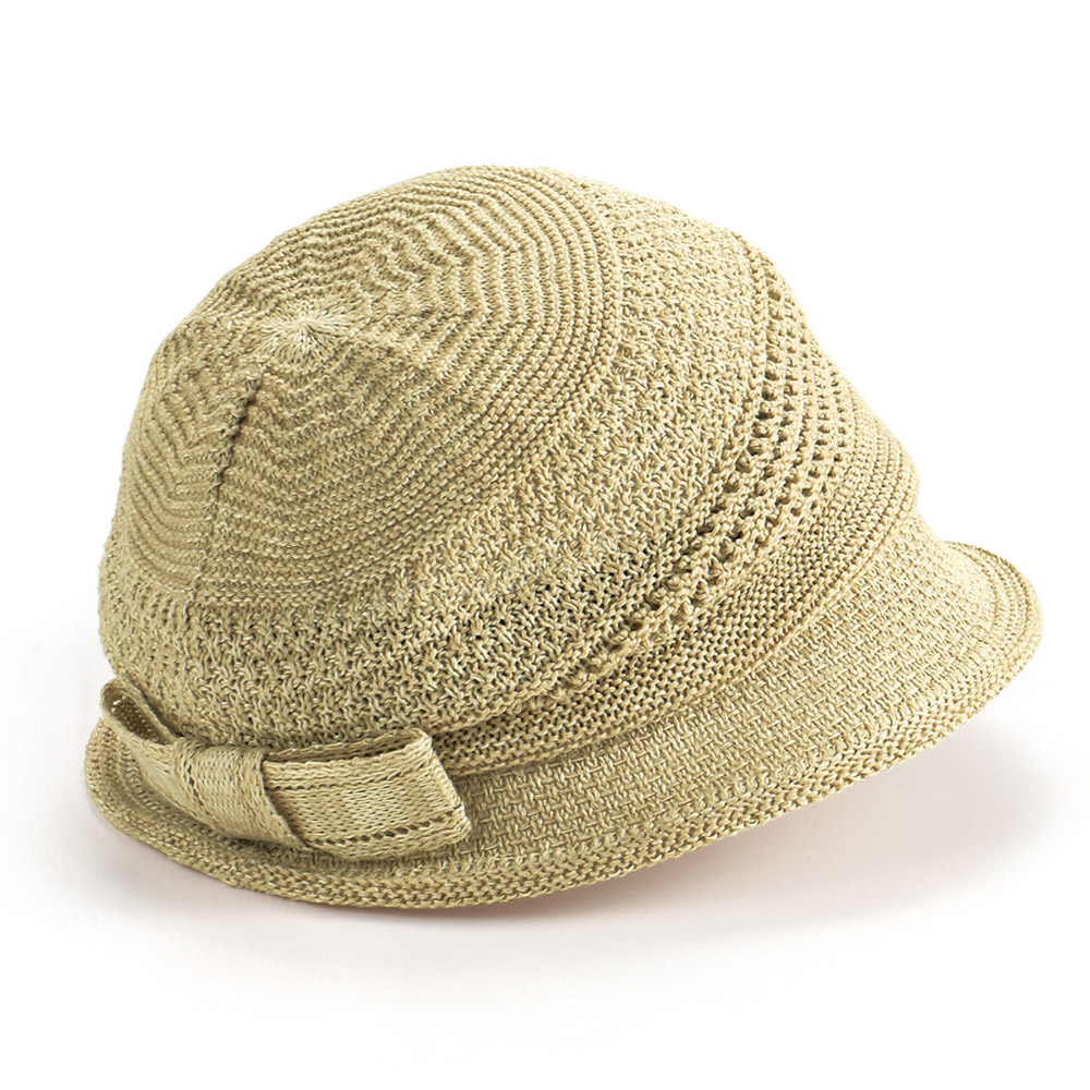 麻混ニットの涼やかクローシュ