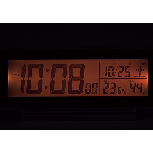 夜でも見える電波目覚まし時計