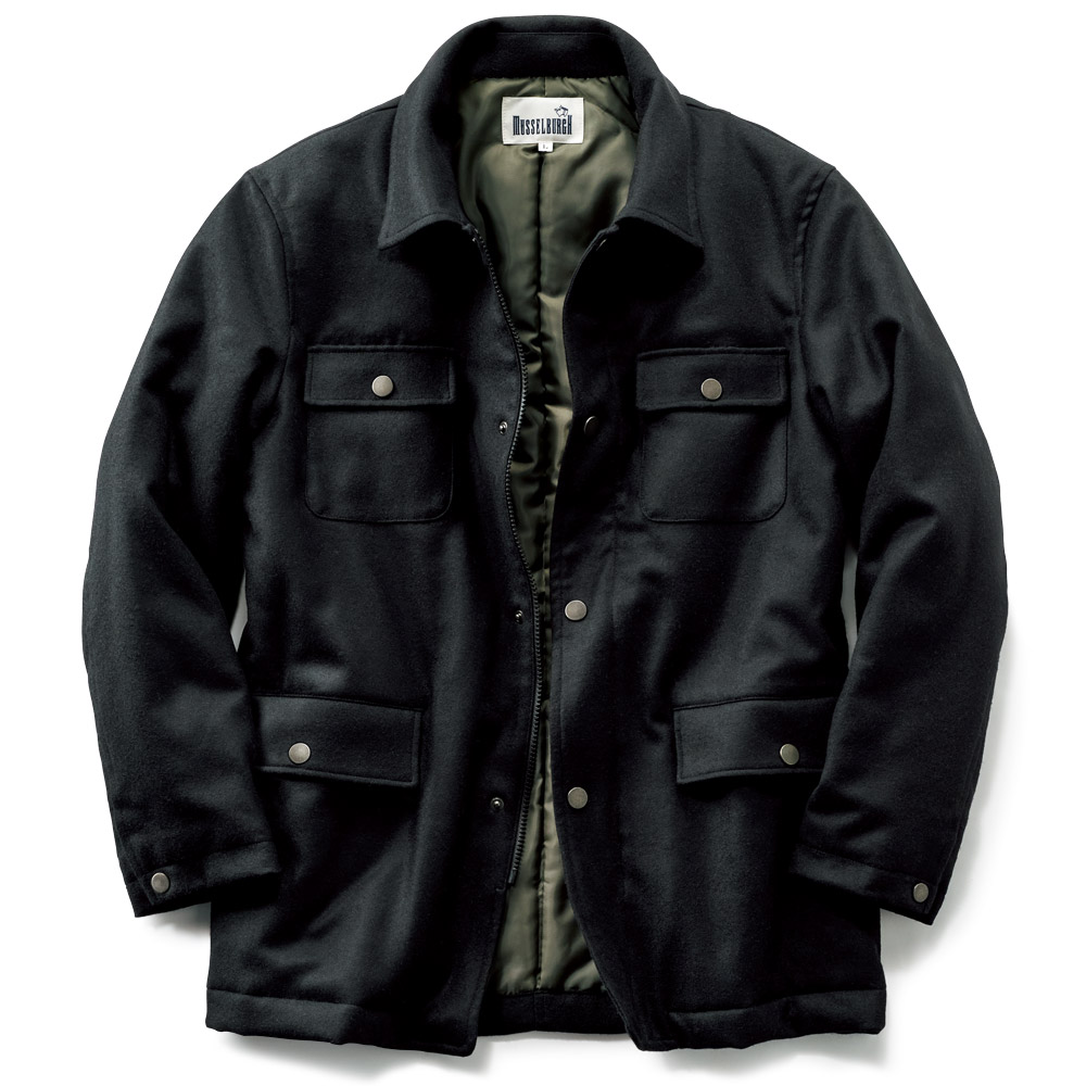 ウール混フラノ･中わたフィールドジャケット