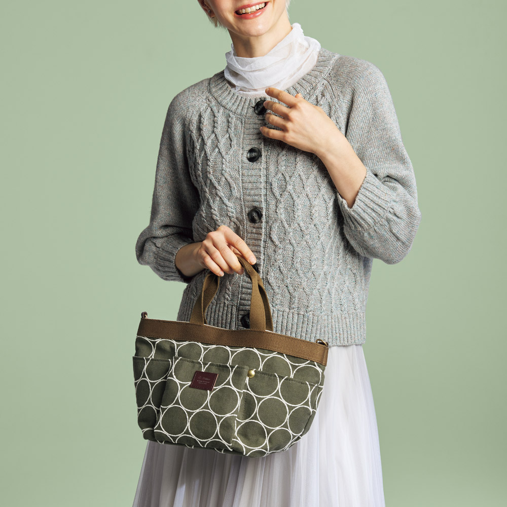 サークル柄2ウェイバッグ