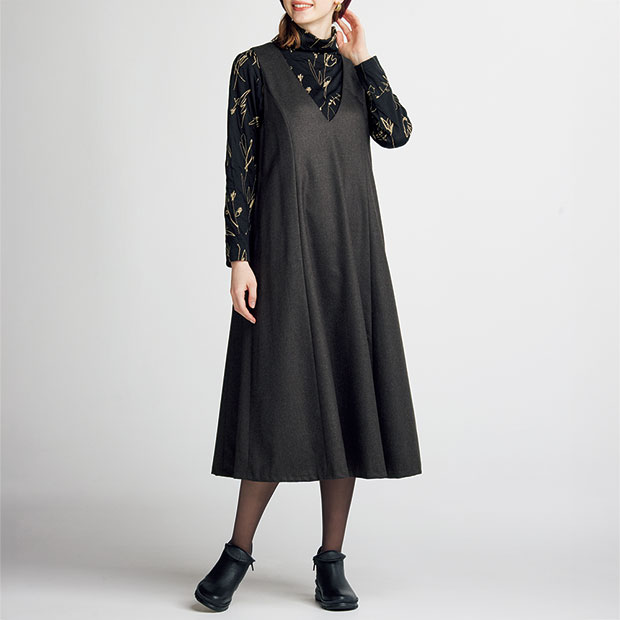 ウール混ウォッシャブルジャンパースカート