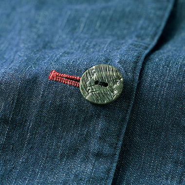 倉敷デニムの丸襟コート