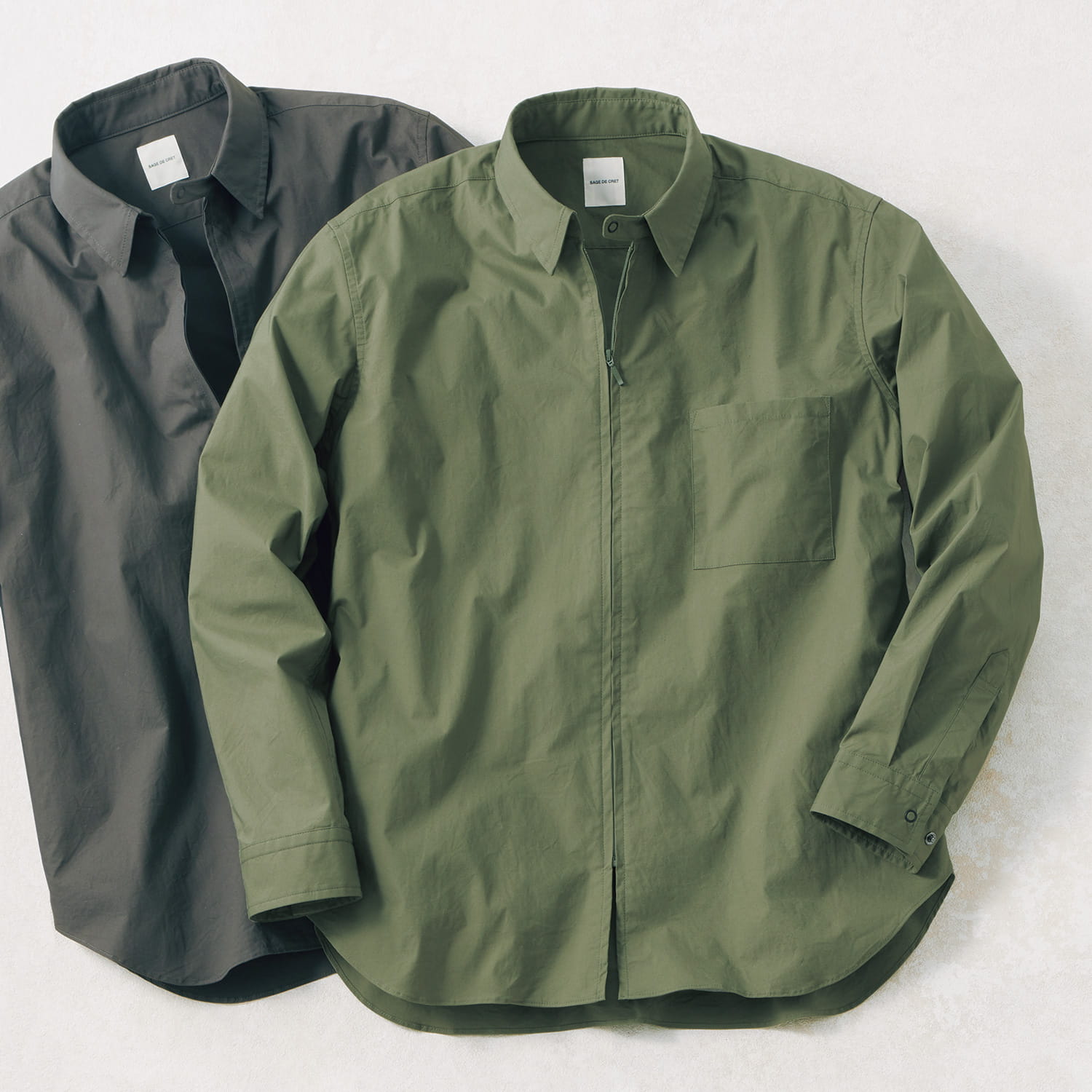 フロントジップ･タイプライターシャツ