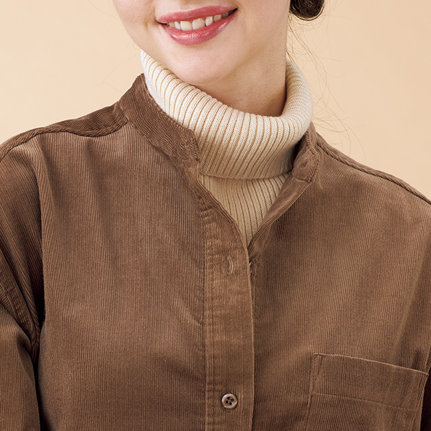 カシミヤ混ニットリブ2ウェイ付け襟