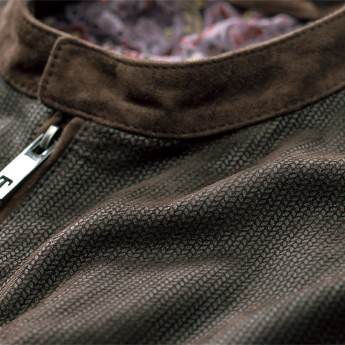 型押しゴートスウェード･中わたジャケット