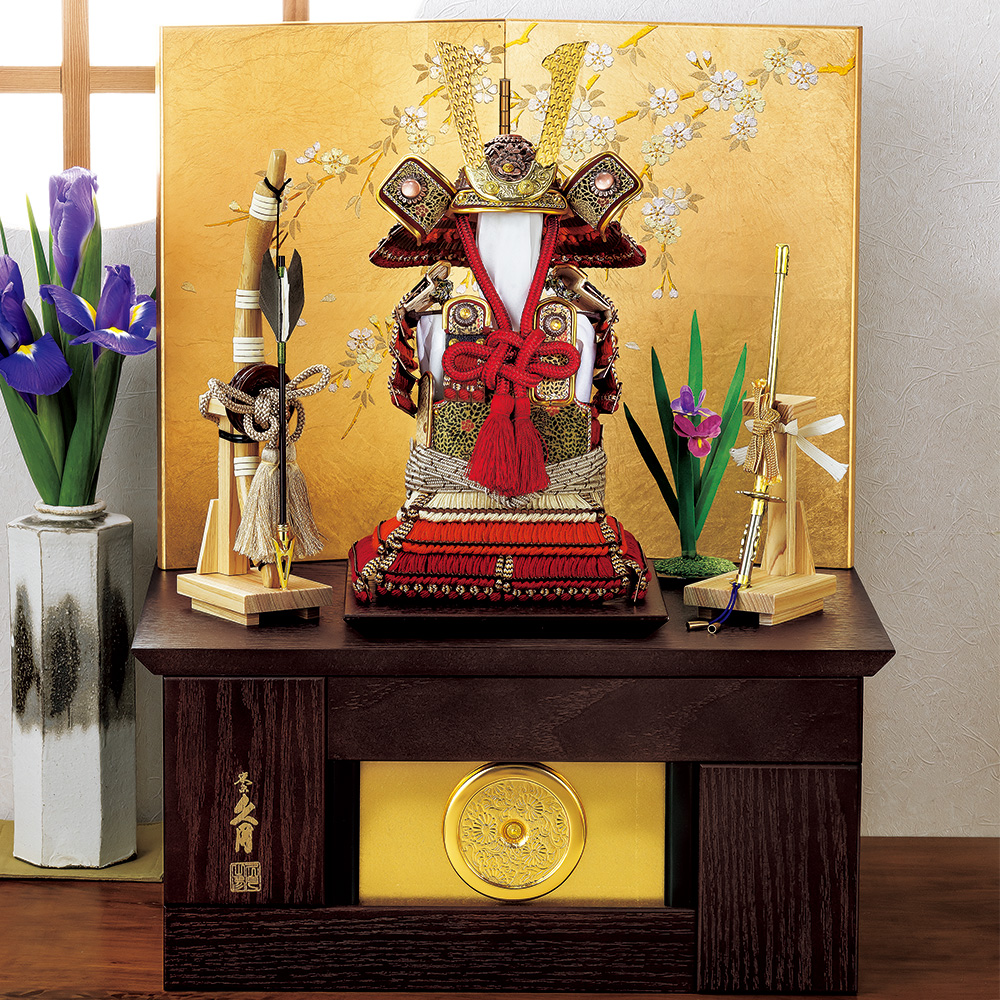 正絹糸縅奉納鎧飾り（収納式）