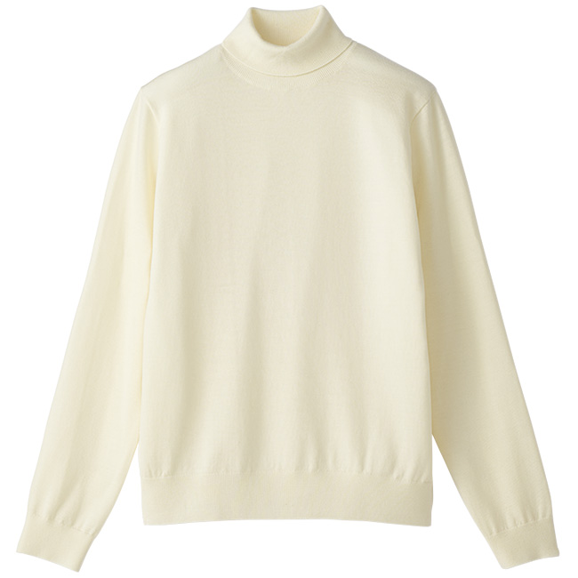 ウォッシャブルウール・タートルネックセーター