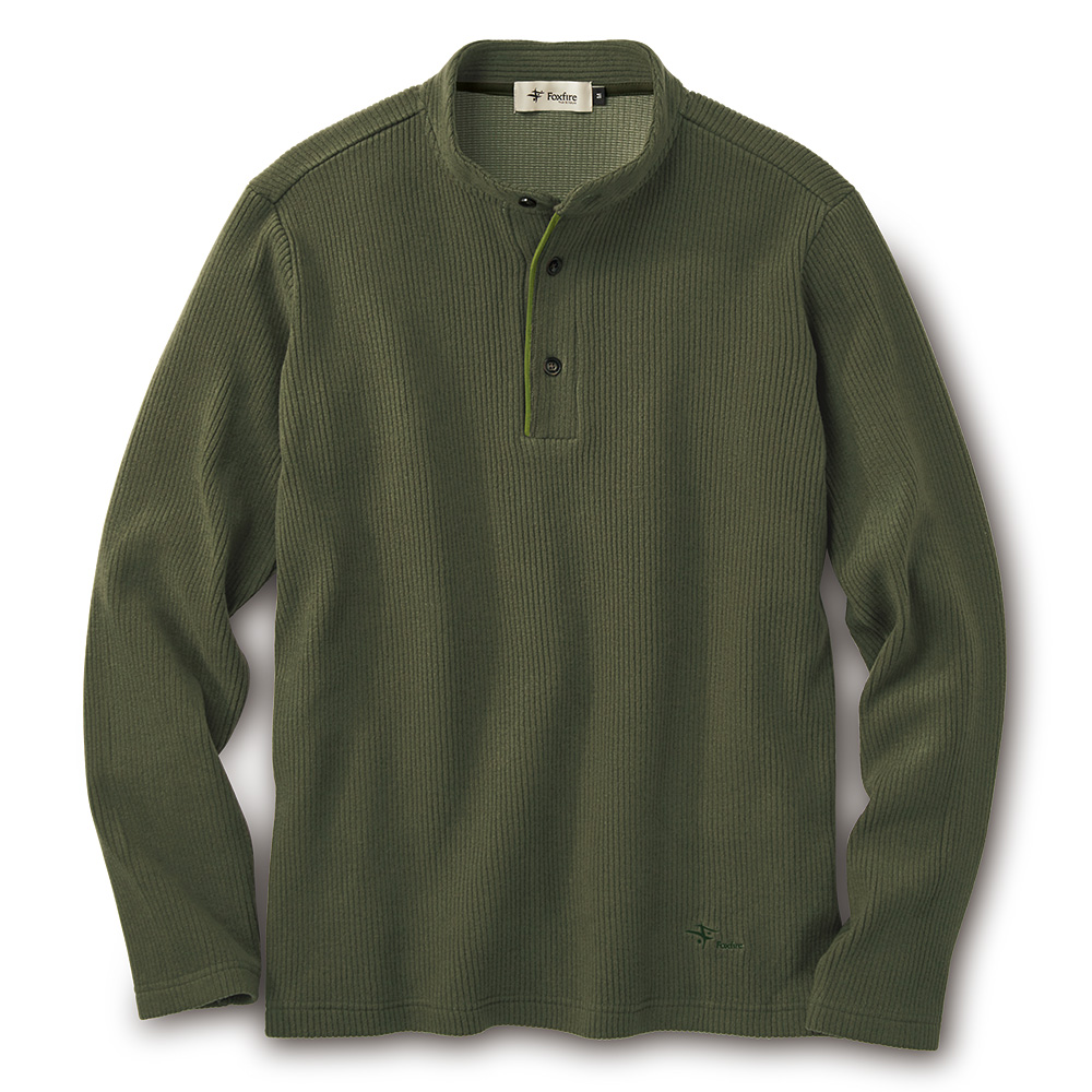 コーデュロイ調ヘンリーネックカットソー