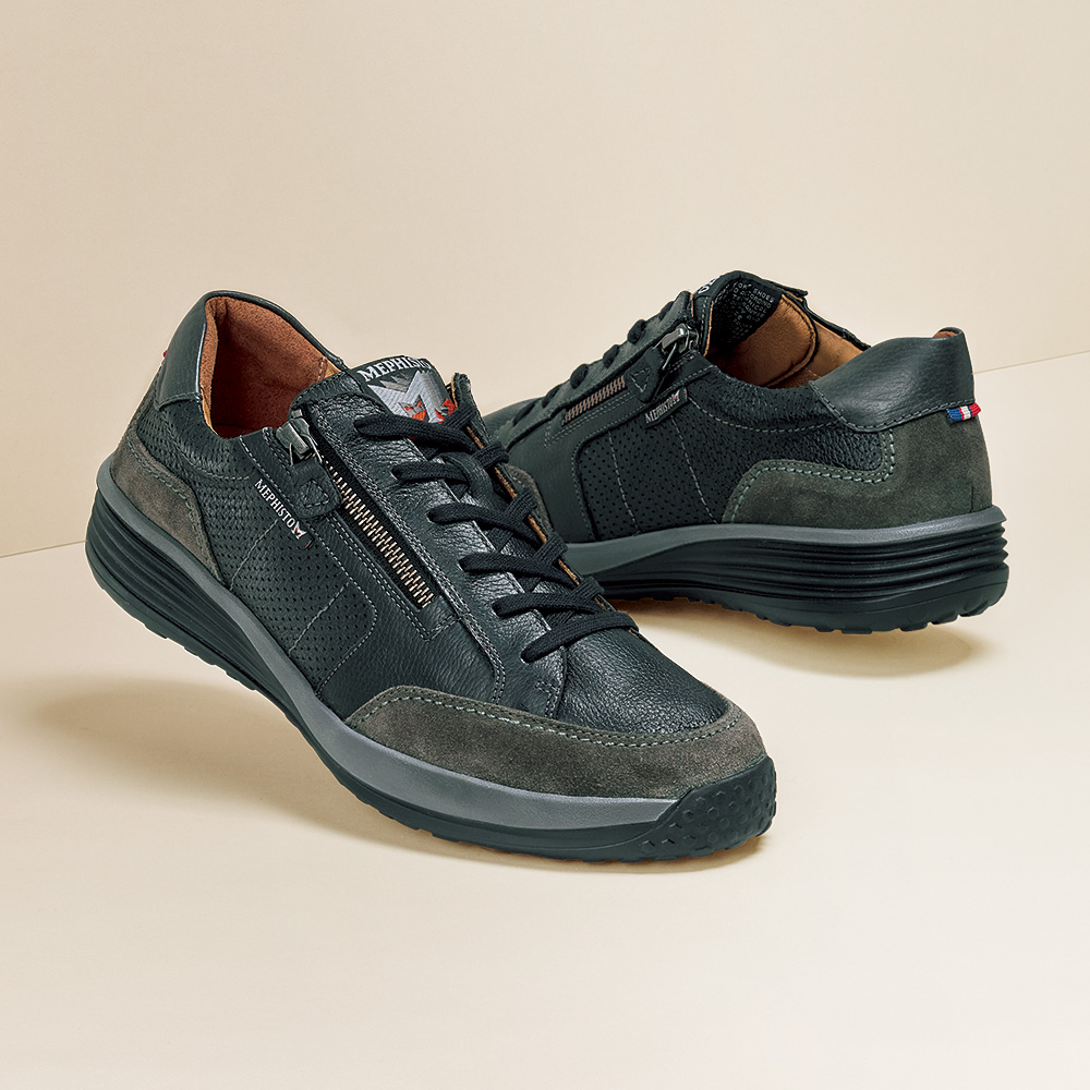 軽量･サイドファスナーレザースニーカー