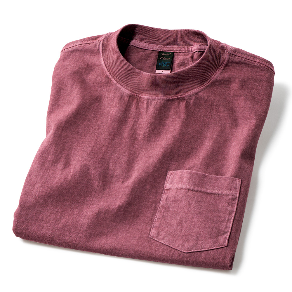 米綿ミッドネック半袖Tシャツ