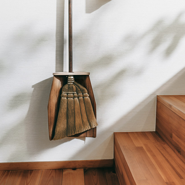 棕櫚のやさしいほうき 五玉(短) ちりとり付