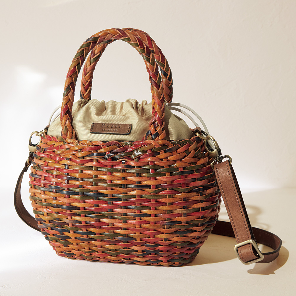 手染めレザーの2ウェイメッシュバッグ