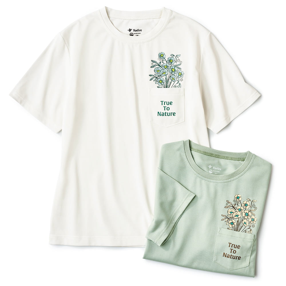 吸汗速乾ポケットブーケTシャツ／2色セット