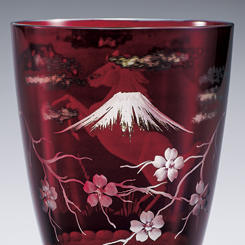 ボヘミアガラス干支フリーカップ/午