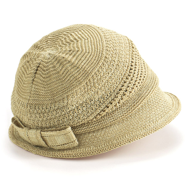 麻混ニットの涼やかクローシュ