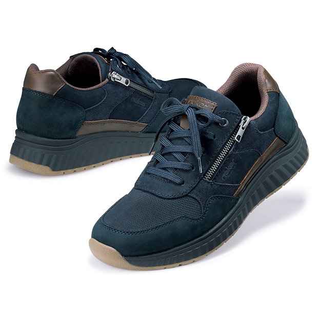 型押しレザーサイドファスナースニーカー