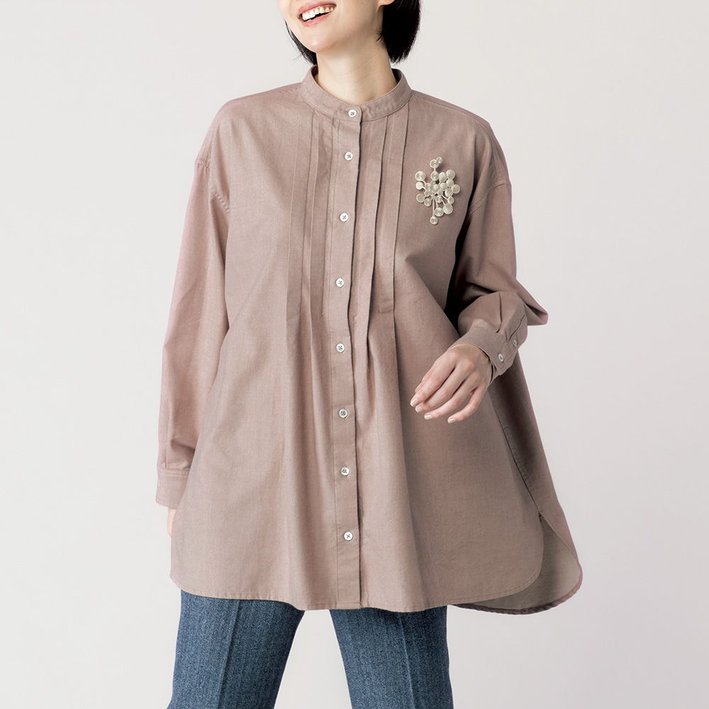 起毛コットンロングシャツ